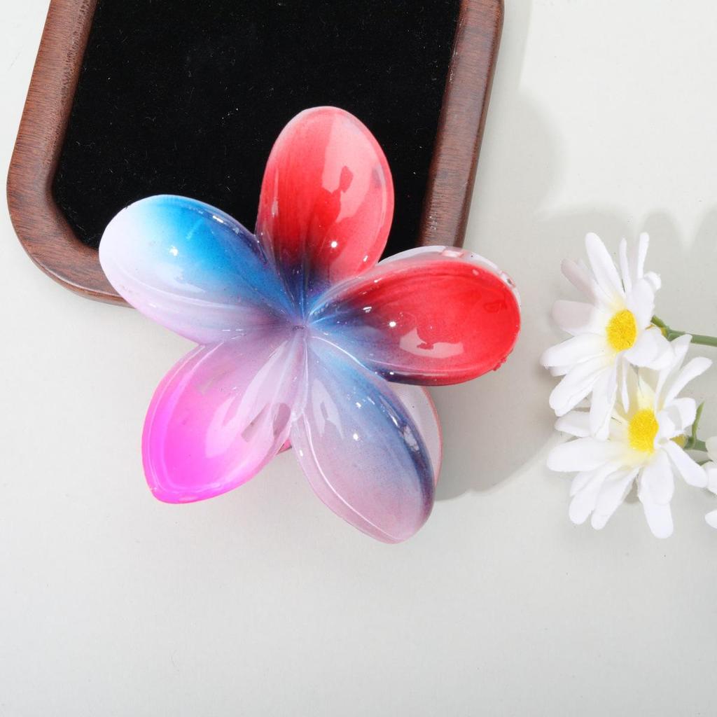 Gradient Plumeria Bauhinia Hair Clip - Simple Style Claw Clip for Women