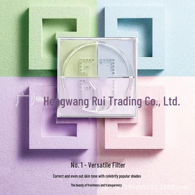 Ji Wan Xi Four-Color Loose Powder: Long-Lasting, Oil-Control, Lightweight Concealer, Pore-Refining Setting Powder.