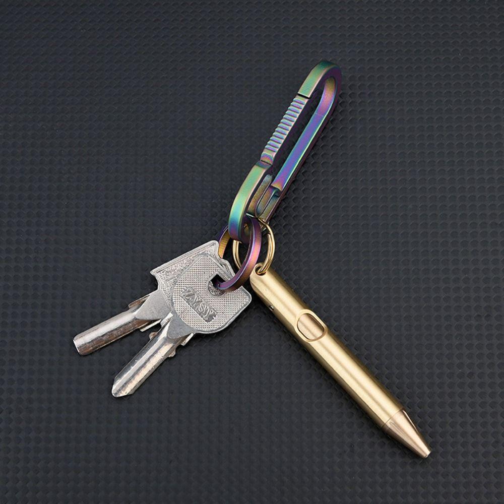 With Keychain Mini Ballpoint Pen Brass Writing Pen New Gel Pen  Outdoor