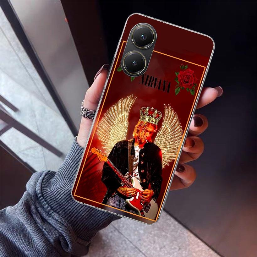Retro Singer Kurt Cobain Phone Case For Xiaomi Poco X7 X6 X5 Pro F7 Ultra Redmi 15C 15 13 13C 12 12C 10 10A 10C 9 9A 9C 9T Shell