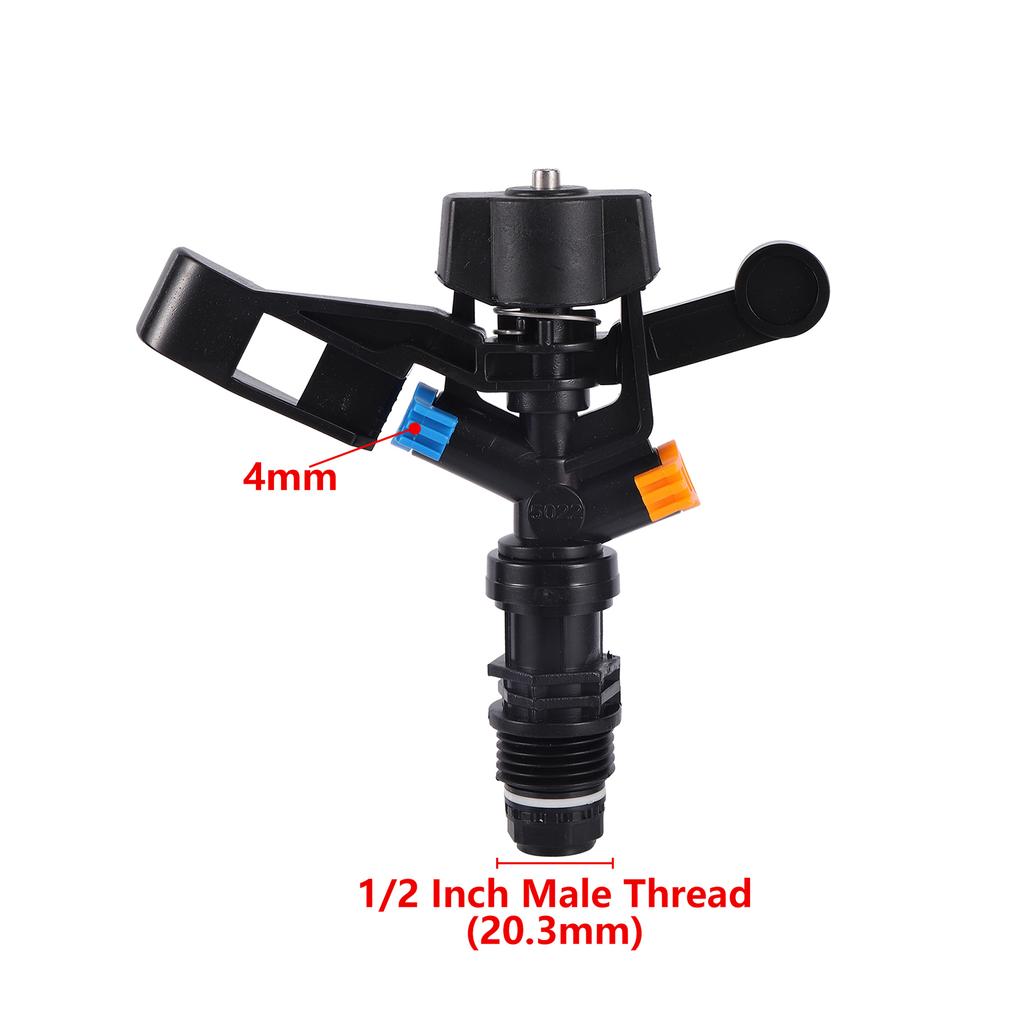1/2" Male Thread Auto-Rotary Rocker Sprinklers Lawn Irrigation Watering Nozzle Garden Farm Greenhouse Orchard Watering Sprayer