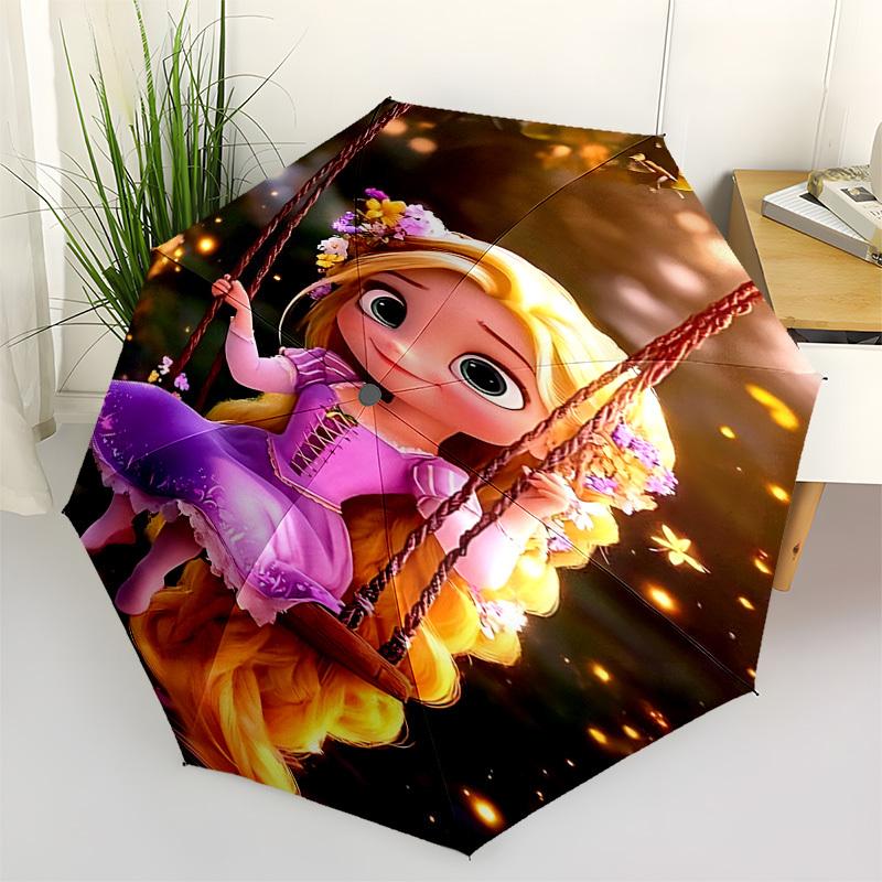 1pc Rapunzel umbrella automatic open/close, 8-Rib Durable Frame, Compact Folding Design, Ideal Birthday/Holiday Gift  1174A