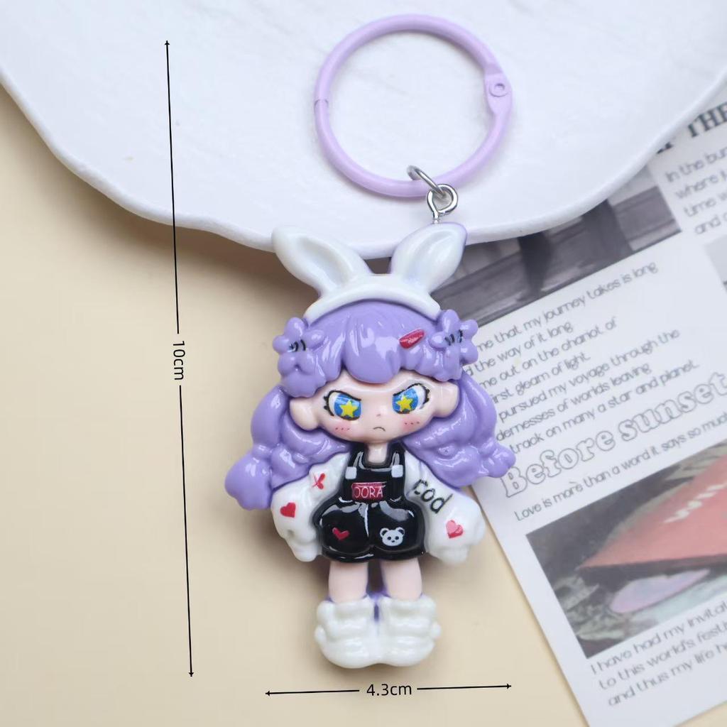 Dora Cartoon Dress-up Keychain Pendant - Backpack Charm Accessory for Couples and Best Friends