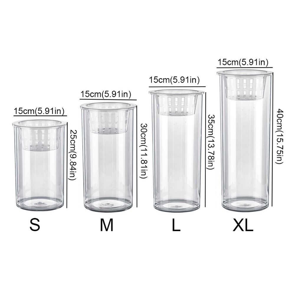 Cylinder Hydroponic Planter Vase Transparent Hydroponic Fish Tank  for Fish Green Plant