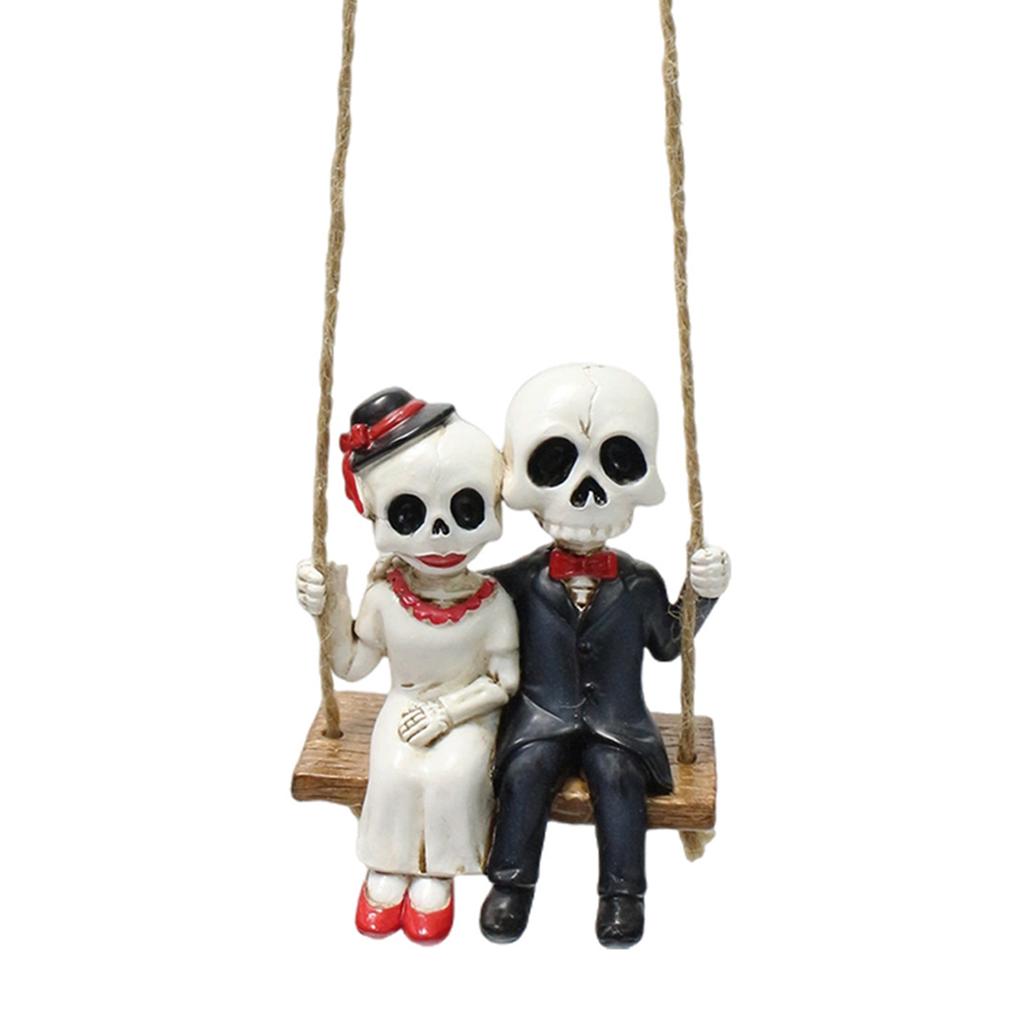 Swing Skull Resin Hanging Pendant Scary Hanging Decoration For Lawn Yard Decoration