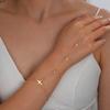 Fashion Simple Gold Color Hand Chain for Women Vintage Elegant Cross Charm Zircon Bracelets Holiday Daily Wear Jewelry Gifts New