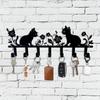 Metal Wall Hook Decorative Key Holder Cute Cat Flower Keychain Lacquered Finish Easy Install