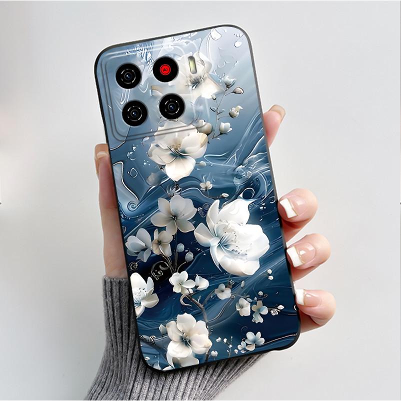 Printing Pattern Case For ZTE Blade A56 Z2473 Nubia A56 Soft Silicone Black Shell Cover For Blade A56 Pro Cute Flower Casing