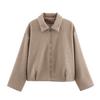 European and American French Style, Women's Clothing, Fashionable and Versatile Casual Lapel Zipper Soft Tweed Zipper Jacket