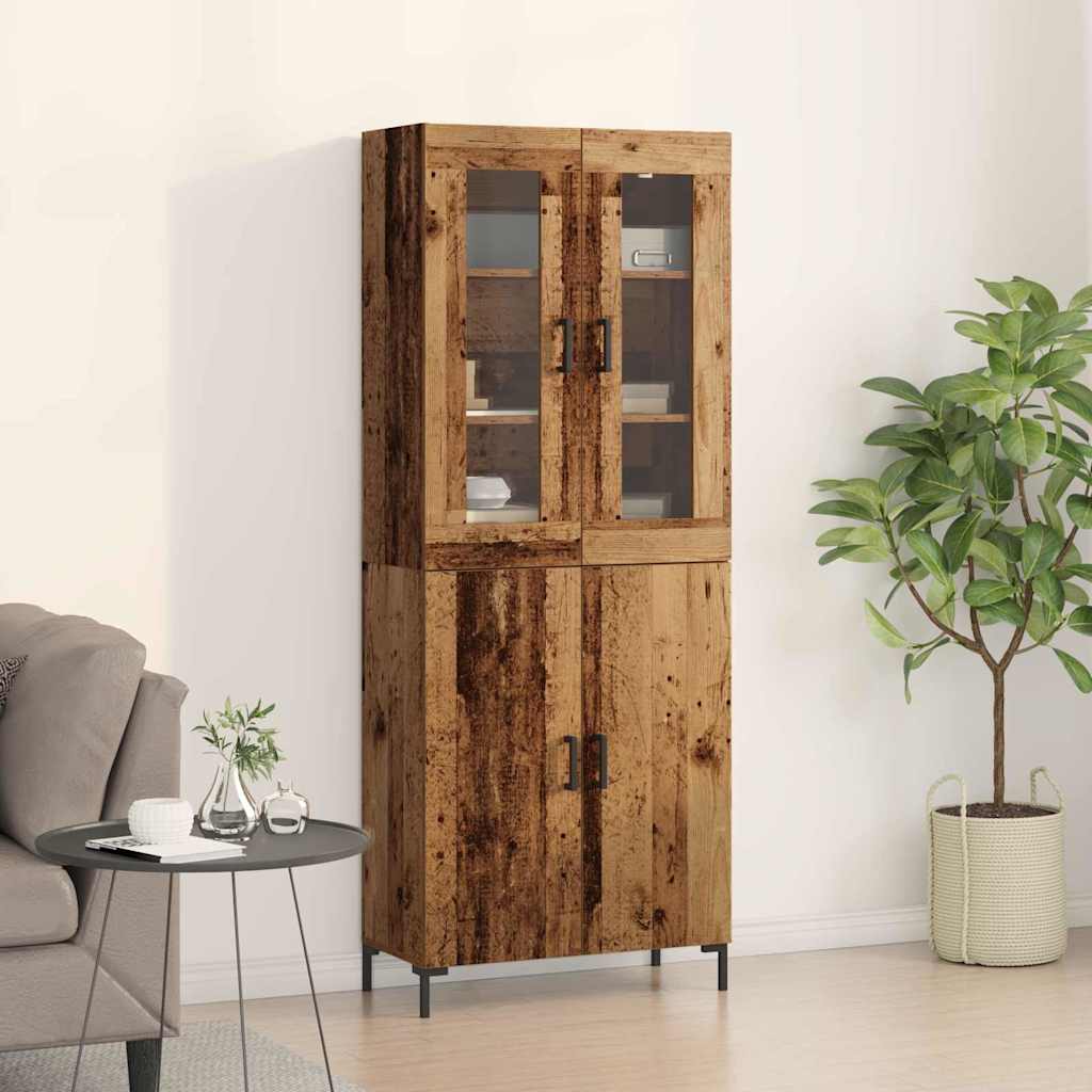 Highboard 2 stuks Gerecycled Hout 69,5 x 34 x 180 cm Spaanplaat