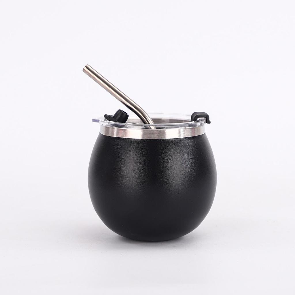 180ml Mini Egg Cup with Straw - Compact 304 Stainless Steel Thermos Cup for Maté