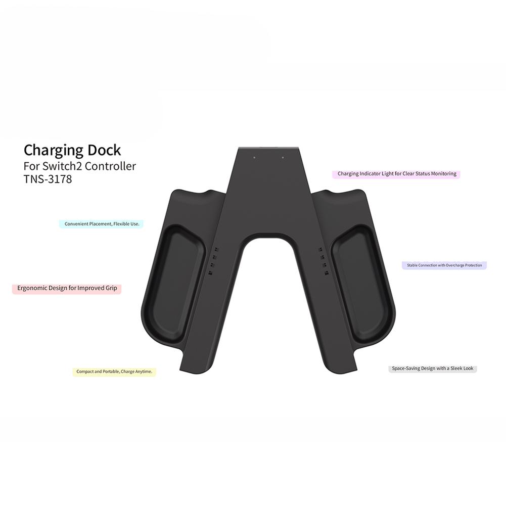 Neues 2-in-1-Griff-Ladedock für Switch 2 Joy-Con Tragbares Ladegerät-Dock Controller-Ladegerät für NS 2 JoyCon Gaming-Zubehör
