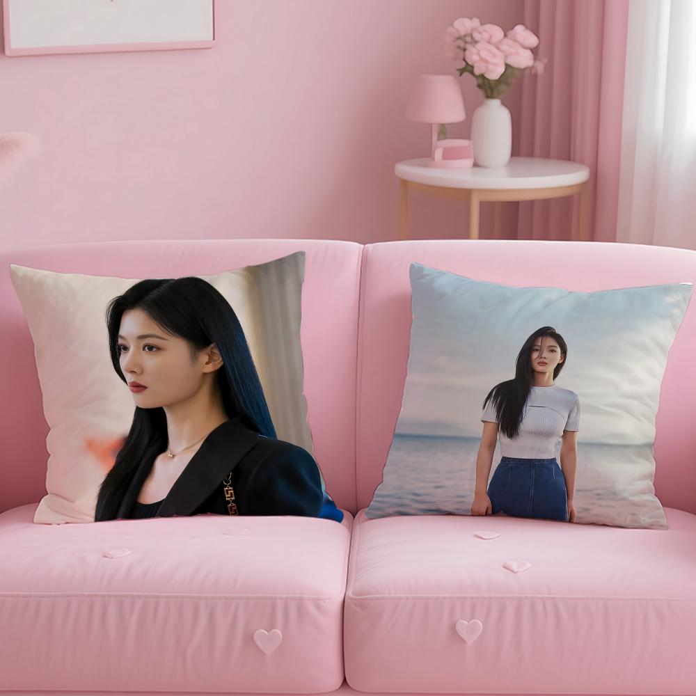 popular actress Kim You Jung Cushion Cover Soft  EasyWash Pillow Case  Versatile for Couch Bed Travel and Office