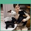 Cute White And Black Goat Plush Doll Cozy Stuffed Animal Pillow For Bedtime Snuggles