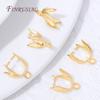 18K Gold Plated Brass Pinch Bail Clips,Leaf Shaped Pendant Connectors with Loop,For DIY Necklace& Charm Earrings Jewelry Making