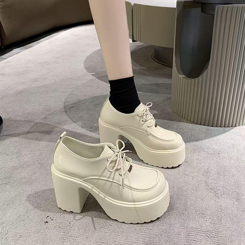 

Туфли на платформе Spice girl толстые каблуки высокие каблуки женские туфли-бублики двухмерные туфли в стиле JK Spice girl нишевый дизайн ins tide 35