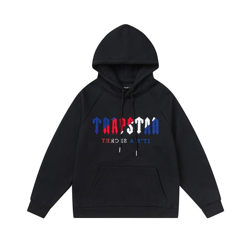 Mens Gradient Letter Tiger Head Embroidered Hoodie Jogger Set Streetwear Winter Outfit
