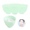 FERCaish 4Pcs DIY Face Mask Mixing Bowl Microwave Silicone Facial Mud Bowl Tool (Black), Green