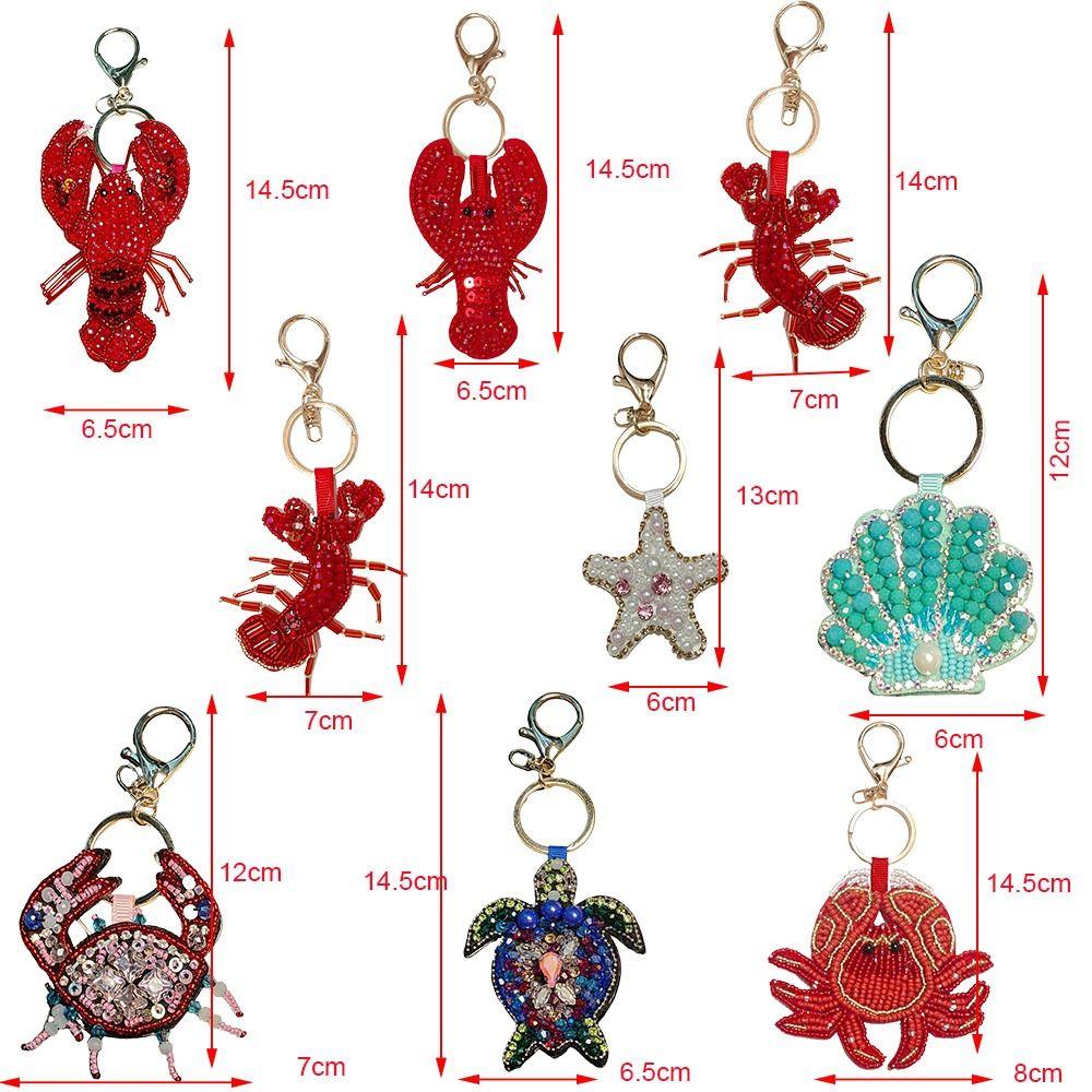 Hummerkralle Perlen Schlüsselanhänger Handgenäht Applikation Tasche Lanyard Schöner Taschenanhänger Dekoration für Taschenanhänger