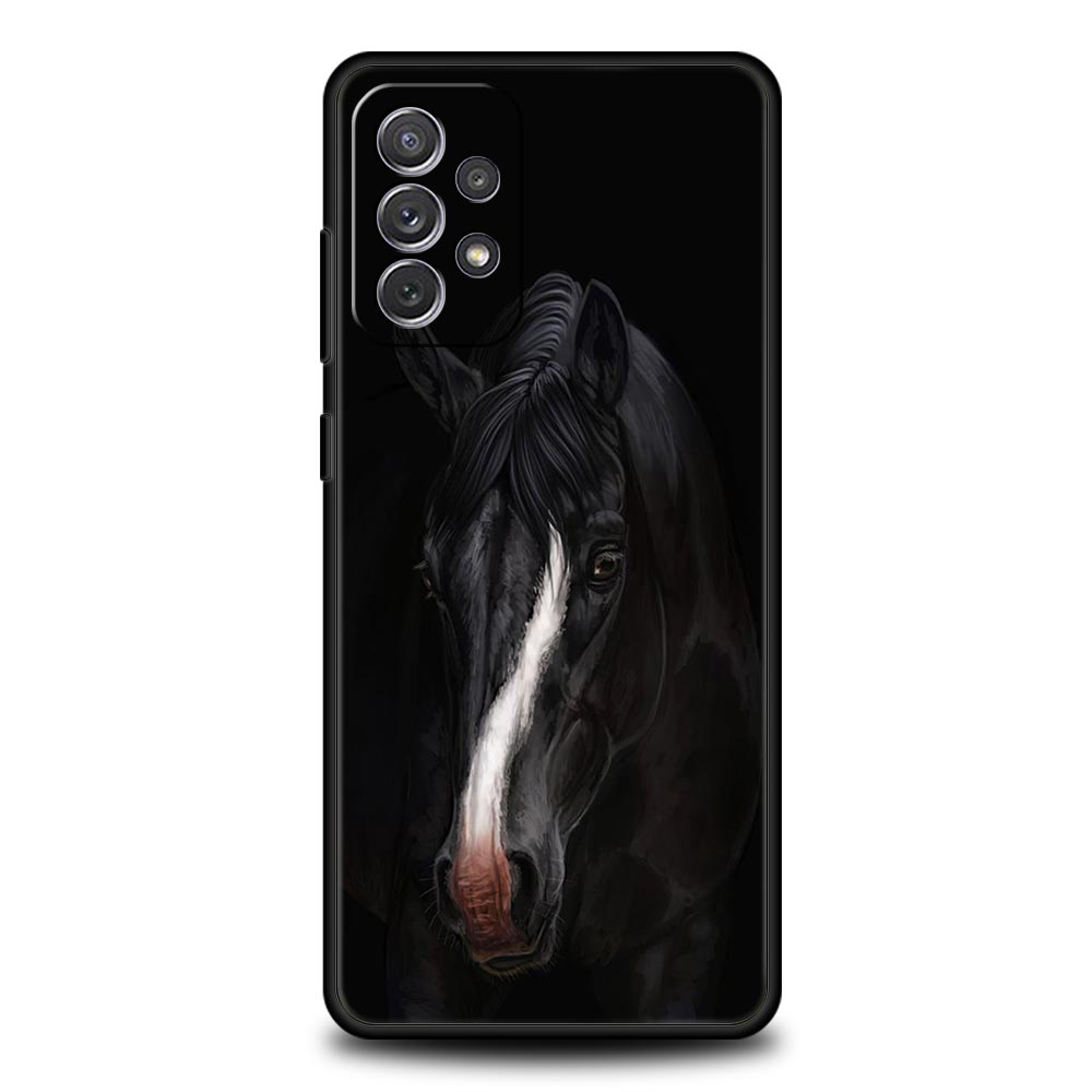 Tier Pferd Handyhülle für Samsung Galaxy A55 A35 A17 A07 A15 A13 A25 A51 A71 A72 A73 A32 A52 A52S A41 5G Weiche TPU Hülle Capas