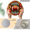 2D Flat, 1pc Round Aluminum Wall Hanging Ornament, "Friends Fall & Football" Sign With Football, Autumn Leaves Design, Country Farmhouse Style