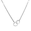 Elegant Peach Heart Double Ring Necklace - Women's Niche Design, Cold Style, Light Luxury & Versatile Clavicle Chain
