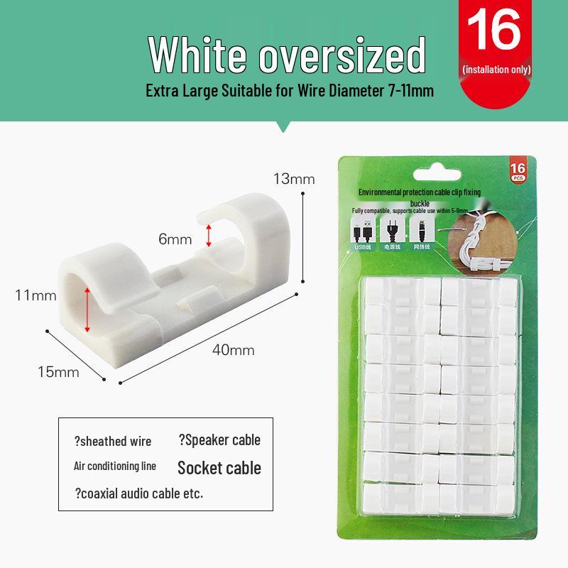 Self-Adhesive Cable Organizer: Nail-Free Acrylic Storage Buckle for Network and Power Cables