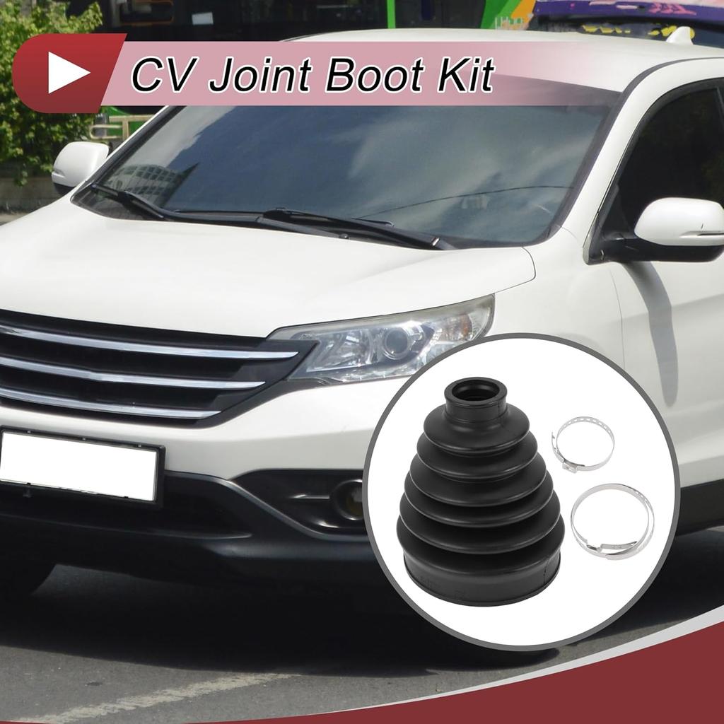 1 Set CV Joint Boot Kit for Honda CR-V 2008-2011 2019 Outer Constant Velocity Joint Boot W/Clamps No.44018SJM020 Black Rubber