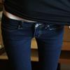 Tmavě modré dámské skinny džíny s nízkým pasem ve stylu korejském, strečové, slim fit