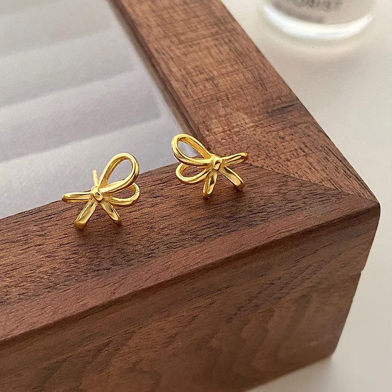 925 Sterling Silver Jewelry Cute Bowknot Stud Earrings for Women Girls Party Jewelry For Girls Friend Gift