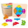 Can Be Used As Children'S Wooden 3D Cartoon Animal Traffic Three-Dimensional Puzzle Baby Montessori Educational Early Education Toy