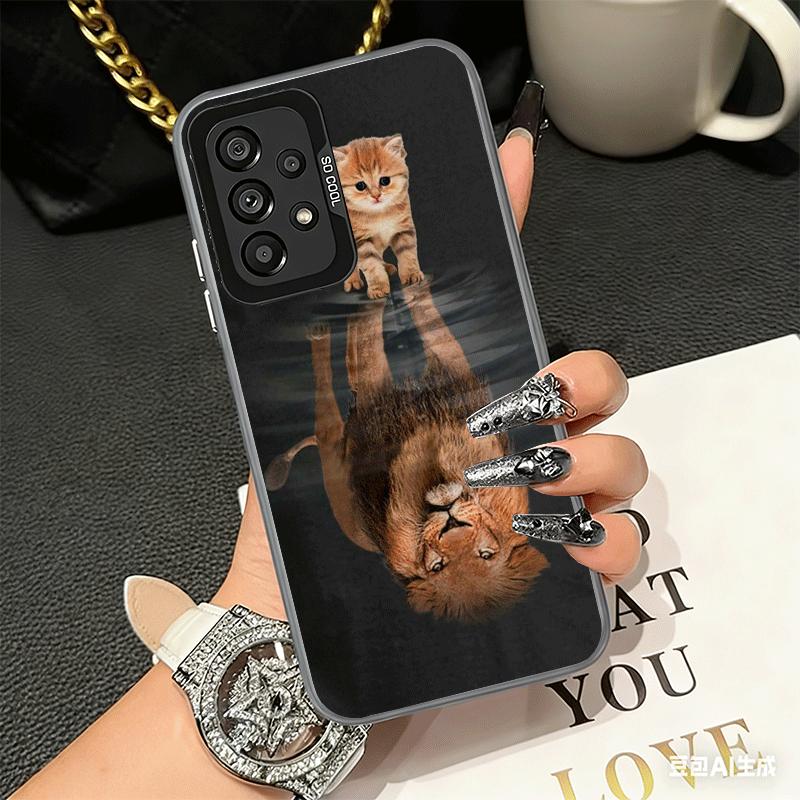 Cat Reflects Tiger Cool Soft Phone Case for Samsung A17 A16 A15 A14 A13 A57 A56 A55 A54 A53 A37 A36 A35 A34 A33 A26 A25 A24 A23