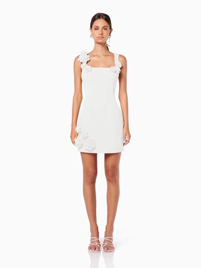 

European & American Women s Floral Sleeveless Backless A-line Dress with Thin Straps M рожевий