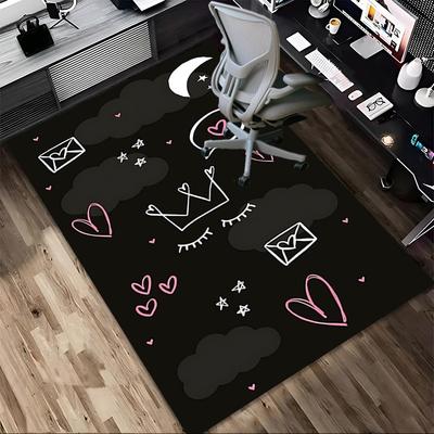 Love Crown Pattern Area Rug, Office Carpet Indoor Outdoor Entrance Doormat, Non-Slip Soft And Comfortable, Living Room, C122008