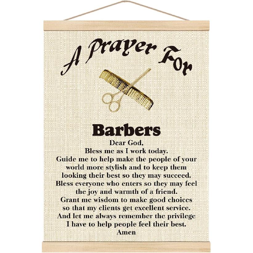 Barbers Prayer Poster,Barbers Decorations for Shop,Barber Shop Decor,Barber Gifts,Barber Poster,Barbershop Sign,12x16 Inch 12x16