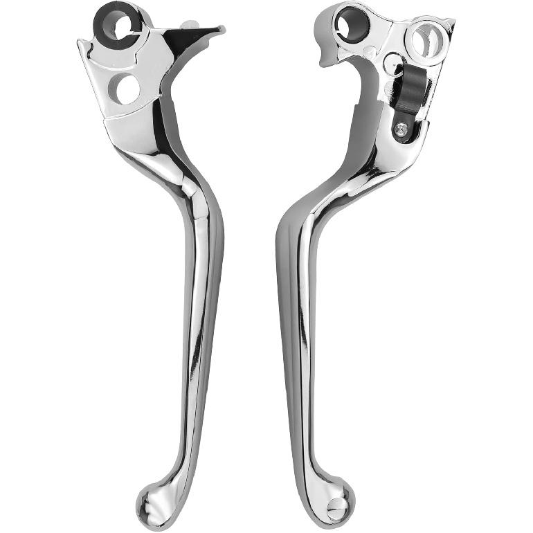 Brake Lever + Clutch Lever for Harley Hand Controls Sportster XL883 1200 1996-2003, Dyna/Touring 1996-2007, Softail 1996-2007 & 2011-2014(Chrome)