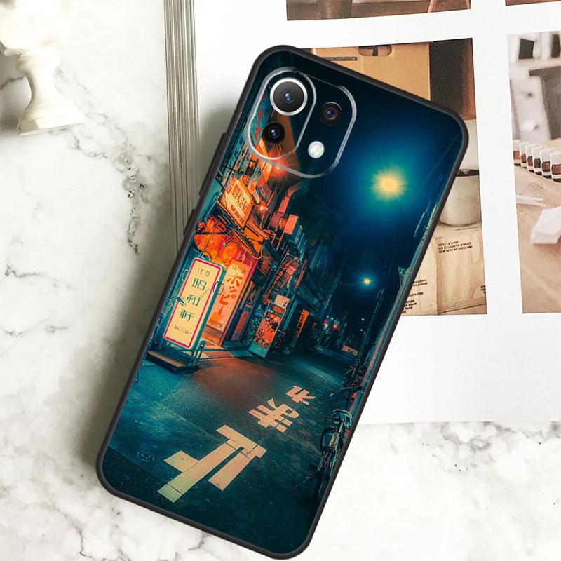 Japanese Night City Aesthetic Case For POCO M6 Pro F3 F5 M5s X3 X5 X6 Pro Xiaomi 14 13 Ultra 11T 12T 13T Pro 12 Lite Cover