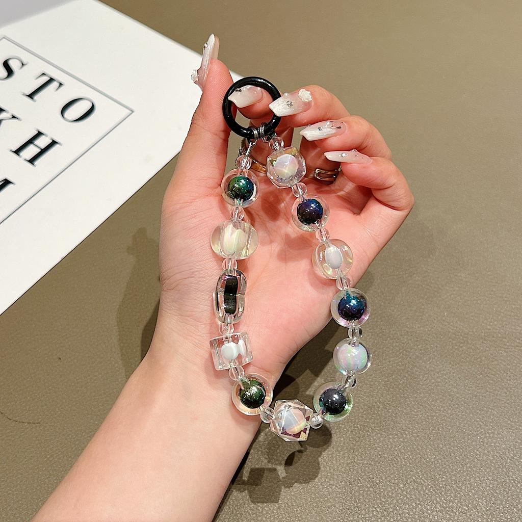 New Ins Style Short Beaded Bowknot Wrist Strap Chain Universal Bracelet Phone Pendant for Women