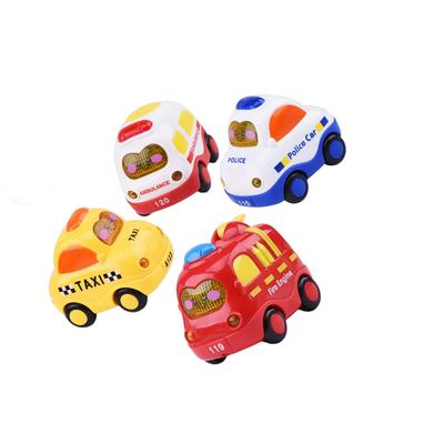 4pcs Friction Driven Car Toy Set Playing Props Model Playthings Music Playing Children Cars Toys Festival Gift