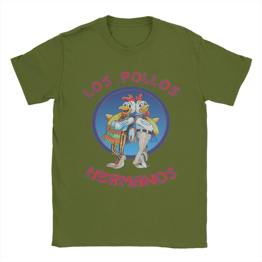 Los Pollos Hermanos Herren T-Shirts Breaking Bad Humor T-Shirts Kurzarm Rundhals T-Shirts 100% Baumwolle Einzigartige Oberteile