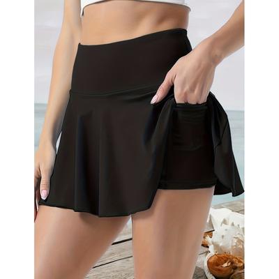 Jupe-short d'été pour femme, Sport, Fitness, Loisirs, Yoga, Couleur unie, Simple et Confortable, Jupe plissée