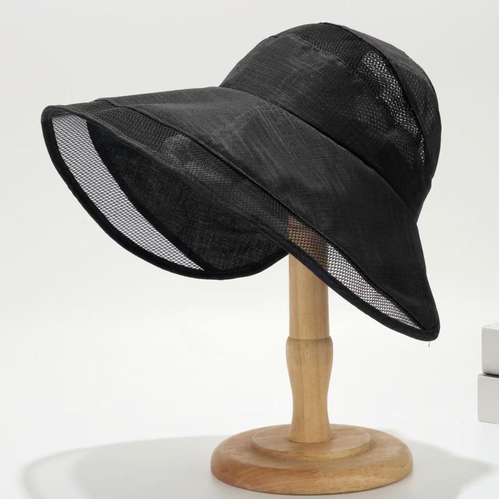 Mesh Breathable Sun Hat Women's Summer Eaves Versatile Sun Protection Hat Can Tie Ponytail Outdoor Vacation Beach Hat