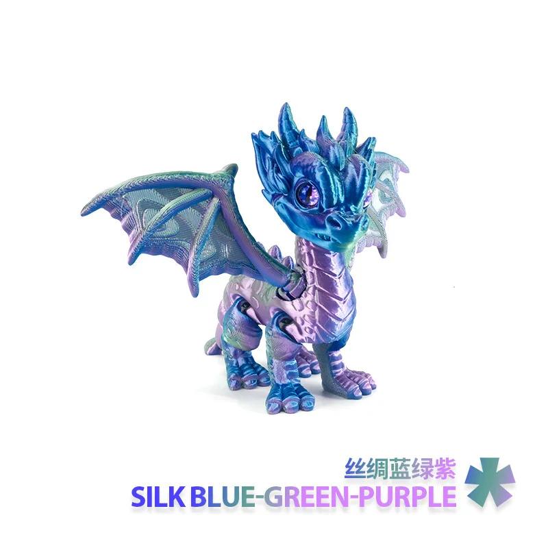 3D Dragon Rotatable Articulated Dragon Kid Gifts Realistic Dragon Statue For Landscaping Decoration Printed Figures Animals