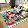 1pc Mermaid Pattern Area Rug Soft Flannel Floor Mat for Living Room,Office,Bedroom and Carpet