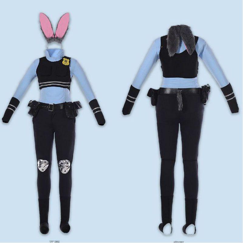 Premium Quality Zootopia Rabbit Bunny Officer Judy Hopps Cosplay Costume For Parties