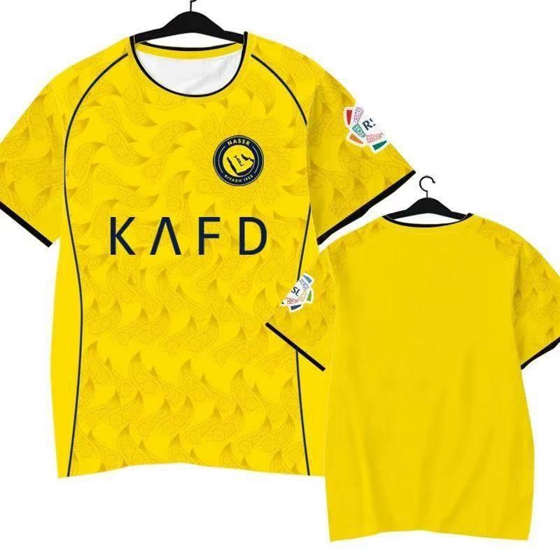 Saison 25-26 Riyadh victoire équipe C Ronaldo maillot de football séchage rapide manches courtes tendance et confortable T-shirt pour homme à manches courtes