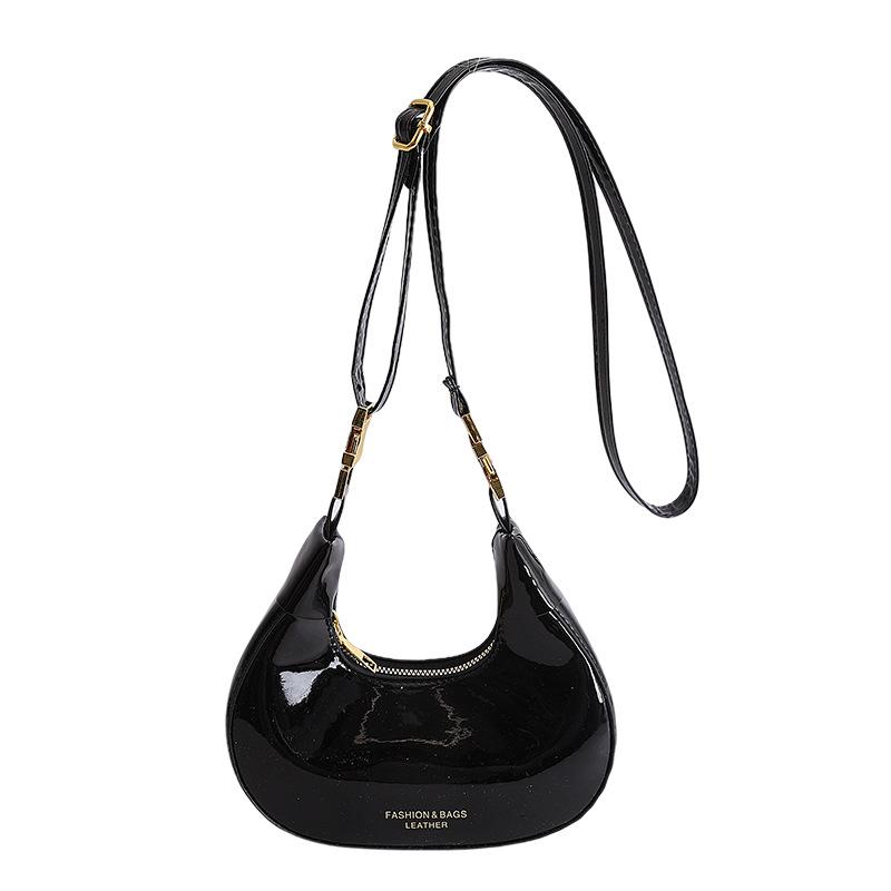 

underarm bag women s new high-end crescent bag popular fashion shoulder messenger bag чорний