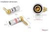 Nakamichi Excel Series 24K Gold Plated Banana Plugs 12 AWG 18 AWG Gauge Size 4mm Speaker Amplifier AV Stereo Home Theater Audio Wire Cable Screw