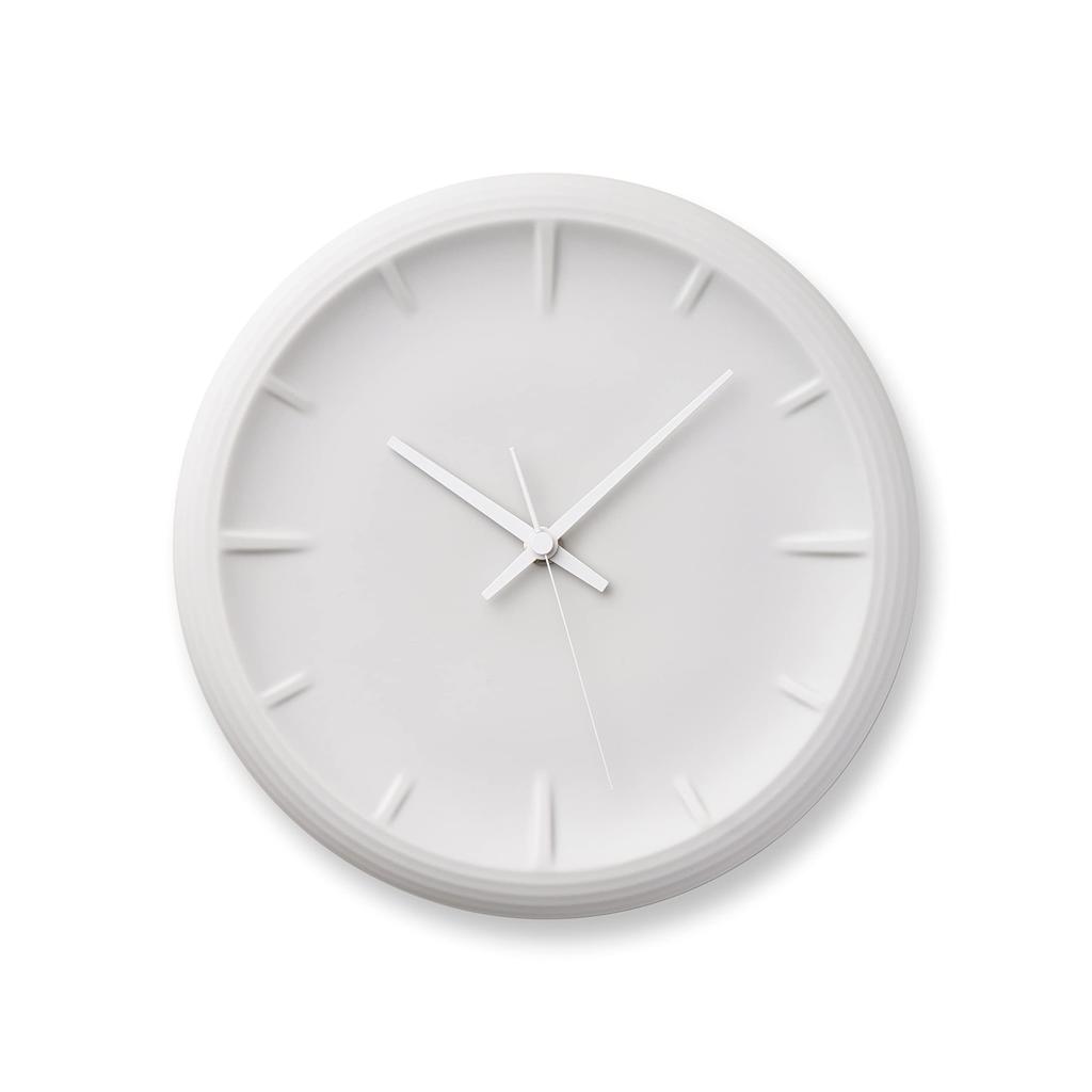 Lemnos Wall Clock Analog Porcelain White Relief WH Lemnos Diameter 274mm x Thickness 40mm RF22-06