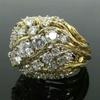 Huitan Brilliant Gold Color Rings for Engagement Charming Noble Temperament Accessories Delicate Dazzling Modern Party Jewelry